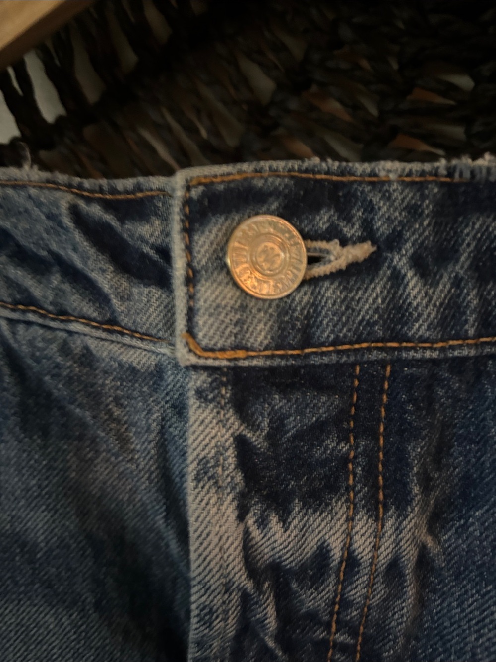 MOTHER Distressed Light Blue Denim Mini Skirt - Picture 5 of 12